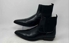 Load image into Gallery viewer, Asos Mens Black Faux Leather Pointed Toe Pull-On Ankle Chelsea Boots Size 11