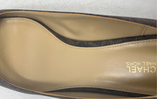 Load image into Gallery viewer, Michael Kors Womens Alina Flex Brown Monogram Kitten Pump Heels Size 11 M