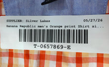 Load image into Gallery viewer, Banana Republic Mens Orange Printed Long Sleeve Slim-Fit Button-Up Shirt Size XL