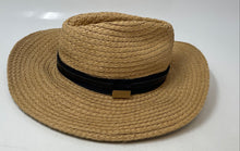 Load image into Gallery viewer, Vince Camuto Womens Beige Woven Straw Lightweight Wide Brim Panama Sun Hat