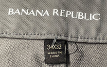 Load image into Gallery viewer, Banana Republic Mens Gray Flat Front Straight Leg Trouser Pants Size 34X32