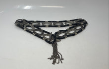 Load image into Gallery viewer, Suzi Roher Womens Black Silver Color Beaded Oval Chain Toggle Waist Belt