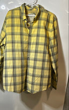 Load image into Gallery viewer, Guess Mens Yellow Gray Plaid Long Sleeve Collared Button-Up Shirt Size XL