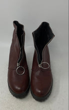Load image into Gallery viewer, Beston Womens Ruler-2 Brown Round Toe Block Heel Front Zip Ankle Bootie Size 8.5