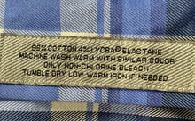 Load image into Gallery viewer, Murano Mens Blue Plaid Slim Fit Long Sleeve Collared Dress Shirt Size 17/35