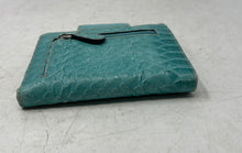Load image into Gallery viewer, Franco Sarto Womens Green Snake Embossed Multiple Card Holder Bi-Fold Wallet