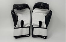 Load image into Gallery viewer, Bonsem Black White Adjustable Strap Sporting Equipment Boxing Gloves Pair