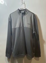 Load image into Gallery viewer, Callaway Mens Gray Fleece 1/4 Zip Long Sleeve Pullover Golf T-Shirt Size XL