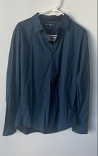 Load image into Gallery viewer, Beverly Hills Polo Club Mens Blue Black Geo Long Sleeve Button-Up Shirt Size L