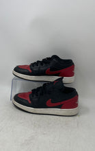 Load image into Gallery viewer, Nike Boys Air Jordan 1 Low 553560-067 Red Black Lace-Up Sneakers Shoes Size 6Y