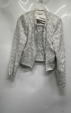 Load image into Gallery viewer, IRO Womens Makilo White Chevron Long Sleeve Open Front Tweed Jacket Size 38