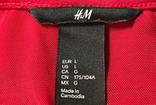 Load image into Gallery viewer, H&M Womens Red Short Sleeve Mesh Crew Neck Studded Evening Bodycon Dress Size L