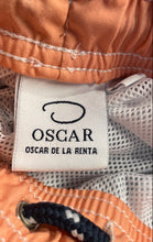 Load image into Gallery viewer, Oscar De La Renta Mens Blue Fish Print Elastic Waist Drawstring Swim Shorts Sz M