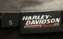 Load image into Gallery viewer, Harley-Davidson Mens Black Gray Screamin Eagle Racing Button-Up Shirt Size Small