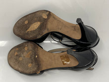 Load image into Gallery viewer, Authentic Furla Womens Black Leather T-Strap Heels Size EUR 36 Damaged