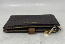 Load image into Gallery viewer, Michael Kors Womens Brown Monogram Faux Leather Jet Set Travel Smartphone Wallet