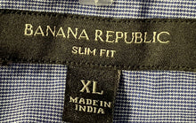 Load image into Gallery viewer, Banana Republic Mens Blue Plaid Slim Fit Long Sleeve Button-Up Shirt Size XL