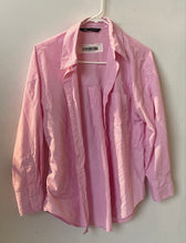 Load image into Gallery viewer, Zara Womens Pink & White Striped Long Sleeve Regular Fit Button-Up Shirt Size XS