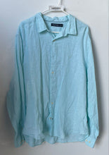 Load image into Gallery viewer, Nautica Mens Blue Linen Long Sleeve Spread Collar Button-Up Shirt Size XL