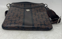 Load image into Gallery viewer, Coach Womens Brown Signature Print Adjustable Strap Shoulder Crossbody Bag