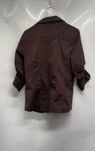 Load image into Gallery viewer, New York & Company Womens Brown Stretch Long Sleeve Button-Up Shirt Size L