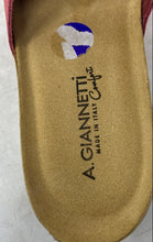 Load image into Gallery viewer, A. Giannetti Womens Pink Suede Open Toe Slip-On Slide Sandals Size 8.5