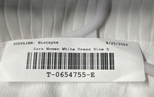 Load image into Gallery viewer, Zara Womens White V-Neck Pleated Long Bell Sleeves Mini Dress Size Small