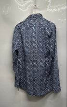 Load image into Gallery viewer, Zara Mens Blue Floral Printed Long Sleeve Slim Fit Button-Up Shirt Size XL