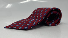 Load image into Gallery viewer, Valentino Mens Red Blue Printed Silk Adjustable Pointed Tie One Size