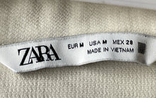 Load image into Gallery viewer, Zara Womens White Short Sleeve Collared Button Front Shirt Dress Size Medium