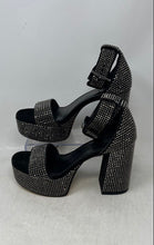 Load image into Gallery viewer, Michael Kors Womens Tara Black Silver Crystal Embellished Platform Sandals Sz 8M