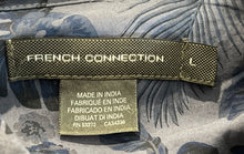 Load image into Gallery viewer, French Connection Mens Blue Leaf Print Short Sleeve Button-Up Shirt Size L