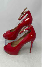 Load image into Gallery viewer, Thalia Sodi Womens Libbie Red Peep Toe Ankle Strap Platform Heels Size 8M