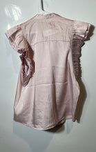 Load image into Gallery viewer, Express Womens Pink Ruffled Cap Sleeve Button Front Blouse Top Size Small