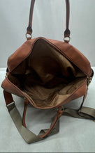 Load image into Gallery viewer, Anne Klein Womens Orange & Brown Signature Print Weekender Travel Duffle Handbag