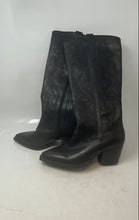 Load image into Gallery viewer, Crows Vintage Womens Black Block Cowgirl Western Boots Size 7.5W