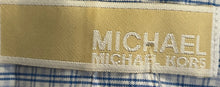 Load image into Gallery viewer, Michael Kors Mens Light Blue Plaid Printed Long Sleeve Dress Shirt Size 15 1/2