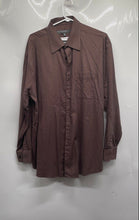 Load image into Gallery viewer, Perry Ellis Portfolio Mens Brown Cotton Pointed Collar Dress Shirt Size XL 17.5