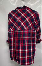 Load image into Gallery viewer, Zara Womens Multicolor Plaid Cotton Roll Tab Sleeve Collared Button-Up Shirt M