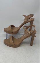 Load image into Gallery viewer, Gianni Bini Womens Lillet Beige Leather Open Toe Buckle Platform Heels Size 10M