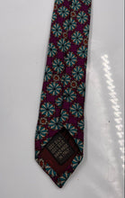 Load image into Gallery viewer, Valentino Mens Purple Geometric Floral Print Silk Keeper Loop Pointed Tie
