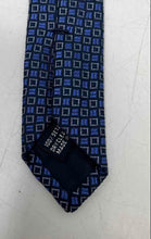 Load image into Gallery viewer, Alby Mens Blue Geometric Print Silk Keeper Loop Adjustable Formal Pointed Tie