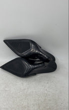 Load image into Gallery viewer, Zara Womens Black Faux Leather Sharp Pointed Toe Wedge Pump Heels Size EUR 37
