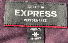 Load image into Gallery viewer, Express Mens Purple Extra Slim Long Sleeve Stretch Dress Shirt Size M 15-15.5