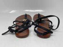 Load image into Gallery viewer, Authentic Tory Burch Womens Dilan Black Brown Slingback Sandals Size 8M Damaged