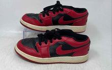 Load image into Gallery viewer, Nike Boys Air Jordan 1 Low Red Black Leather Lace-Up Sneaker Shoes Size 6Y