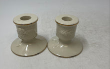 Load image into Gallery viewer, Lenox Rosebud Porcelain Blossom Candle Holders Lot Of 2 Pieces