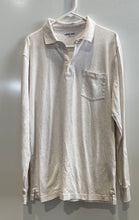 Load image into Gallery viewer, Lands' End Mens Beige Cotton Long Sleeve Chest Pocket Polo Shirt Size L/T 42-44