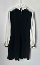 Load image into Gallery viewer, Karl Lagerfeld Paris Womens Black White Colorblock Lace Trim Sheath Dress Size 4