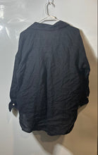 Load image into Gallery viewer, Zara Womens Black Long Sleeve Collared Button-Up Shirt Size Small